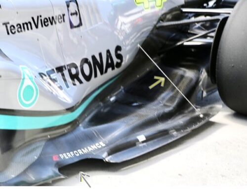 Fórmula 1 / Mercedes ensayó nuevos tirantes para dar rigidez al piso y un recorte del mismo para limitar el porpoising en el Gran Premio de Canada.