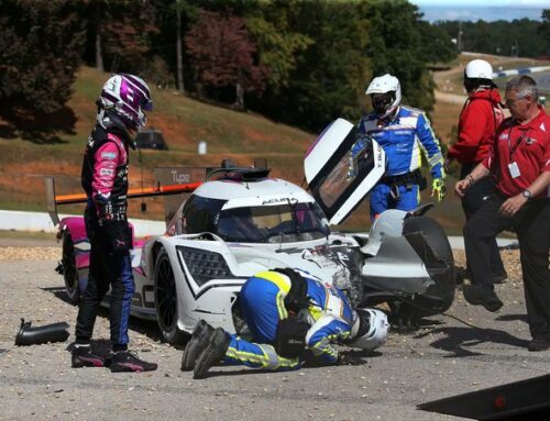 IMSA “Leve accidente” del flamante Acura LMDh 0km piloteado por Tom Blomqvist durante los test en Road Atlanta.