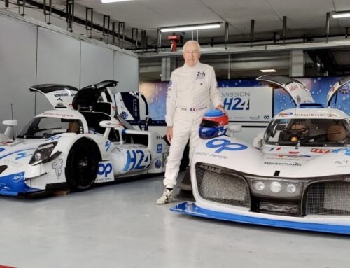 MissionH24 LMPH2G (prototipo eléctrico Hydrogen Fuel Cell) / Gérard Larrousse fue invitado a ponerse al volante en el circuito de Paul-Ricard.
